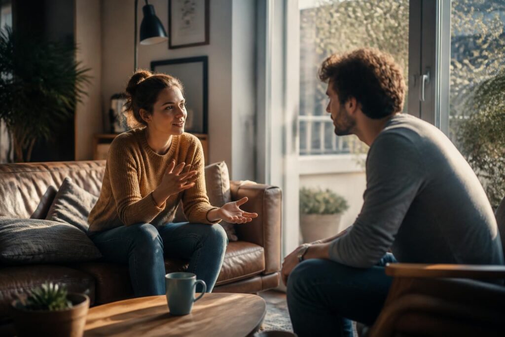 découvrez comment aborder naturellement le sujet de l'orgasme lié à la respiration holotropique avec votre partenaire, sans gêne ni tabou.