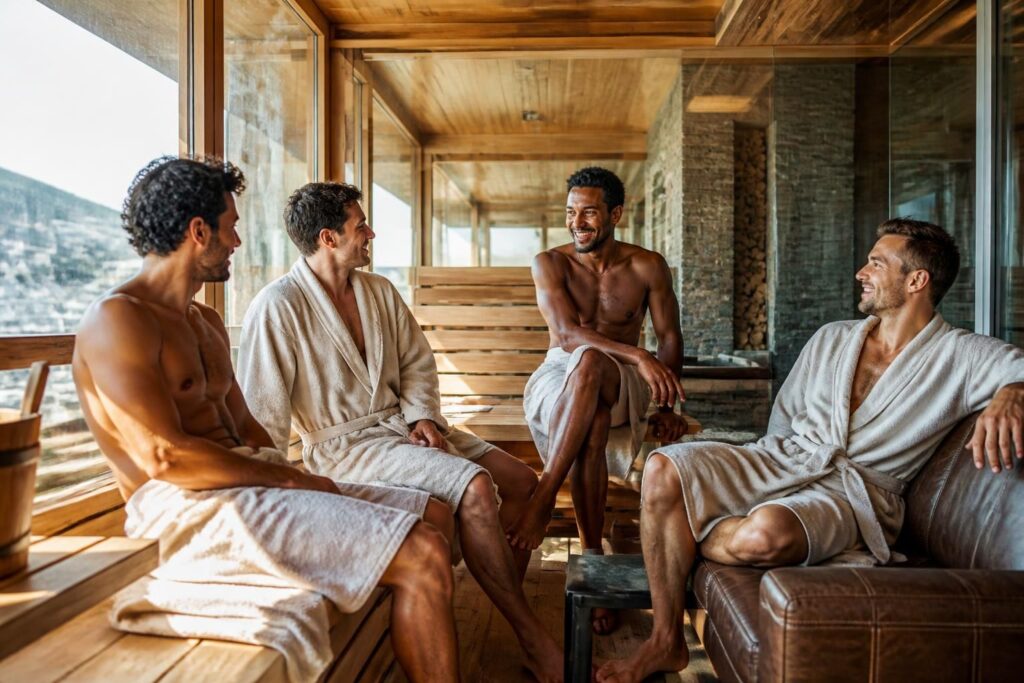 découvrez notre première expérience immersive lors d'une soirée au sauna gay à mykonos, entre convivialité, détente et découvertes.